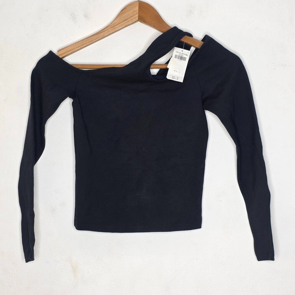 NEW Abercrombie & Fitch Long Sleeve Stretch Off Shoulder Top Women's XS